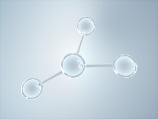 Molecule or atom clean structure background for science,chemistry and biotechnology. Abstract graphic illustration science medical background 3d rendering.