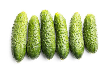 Fresh green cucumbers.