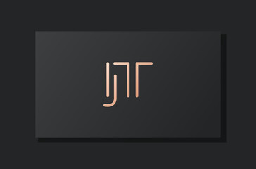 Fototapeta na wymiar Abstract luxury initial letter JT logo.
