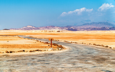 Desert landscape in Ras Mohammed National Park, Egypt, near Sharm El-Sheikh.