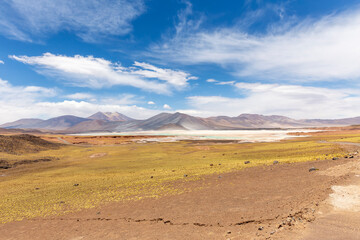 Fototapeta na wymiar Tuyajto Lagoon in the Atacama Desert, Chile, South America.