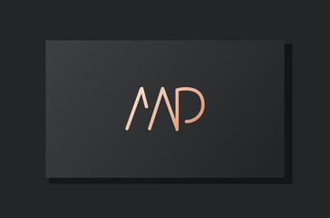 Abstract luxury initial letter MP logo.