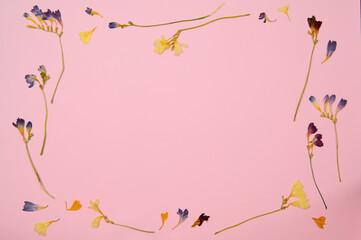 background for text pink with flowers