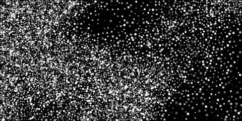 Silver glitter confetti on a black background.  Illustration of a drop of shiny particles. Decorative element. Element of design. Vector illustration, EPS 10.