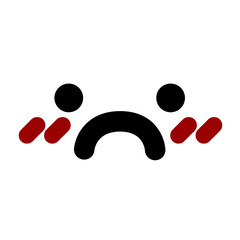 blushing unhappy face icon