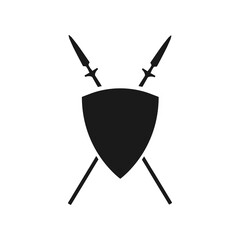 spears and shield. vector simple illustration