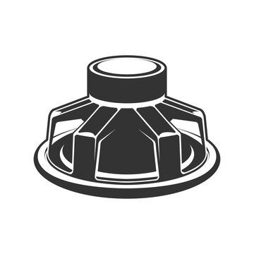 Audio speaker icon. Subwoofer speaker for car.