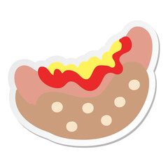 hotdog with ketchup and mustard sticker