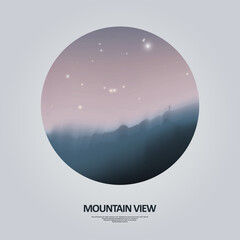 Mountain peaks illustration