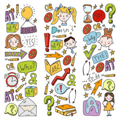 English course. E-learning, online education. English language