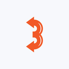 letter b and arrow business logo icon design template