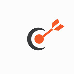 letter c and target business logo icon design template