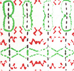 Floral Boho Fabric. Neon Fur Graphic Gypsy