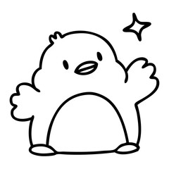 Obraz premium cute christmas penguin with star