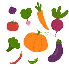 Vector set of vegetables. For decoration, graphic design, etc