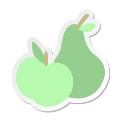 an apple and a pear sticker