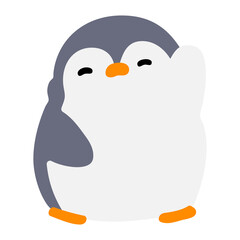 cute christmas penguin waving