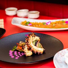 comida sushi plato pescado mariscos pulpo