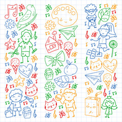 Creativity and imagination. Vector illustration. Children education.