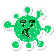 talking virus distressed sticker