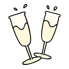 full champagne glasses