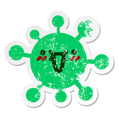 cute blush happy virus distressed sticker