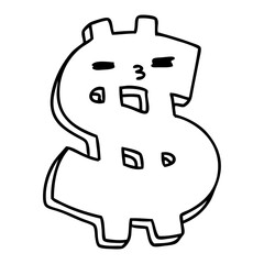 mean looking dollar symbol