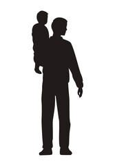 father with son silhouettes