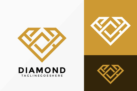 Abstract Diamond Jewellery Logo Vector Design. Brand Identity emblem, designs concept, logos, logotype element for template.