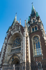 Fototapeta na wymiar Catholic church in a European city