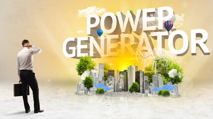 Fototapeta premium Rear view of a businessman, Environmental protection concept