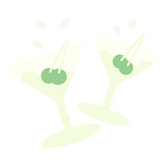 martini glasses clinking