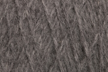 Knitting. Macro shot, close-up of wool fibers.