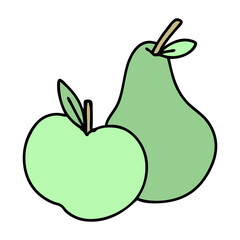 an apple and a pear