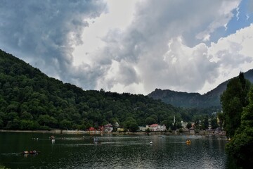 Lots of clouds in beautiful mountains.(selective focus)