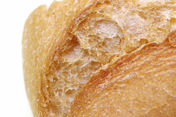 close-up a slice of organic bread