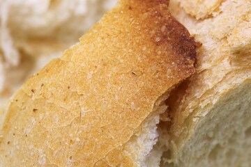 close-up a slice of organic bread