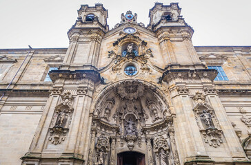Fototapeta na wymiar St Mary of Chorus basilica in old part of San Sebastian city also known as Donostia, Spain