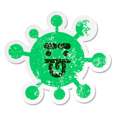 displeased virus distressed sticker