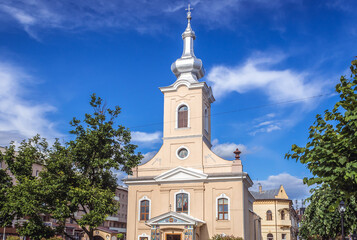 Fototapeta na wymiar Ukrainian Orthodox Church of Elevation of the Holy Cross in Sighetu Marmatiei town, Romania