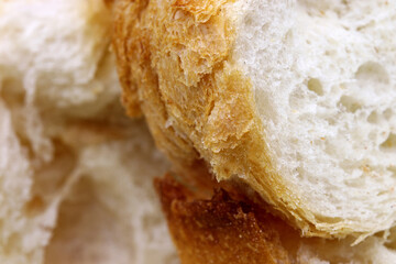 close-up a slice of organic bread