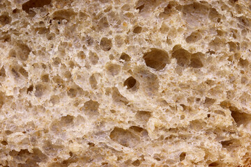close-up a slice of organic bread