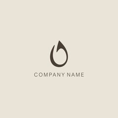 Simple, minimalistic, stylized flower bud or blob symbol - logo, consisting of one element. Made in thick line.