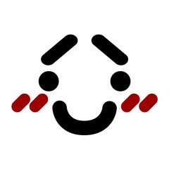 happy blushing face icon