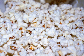 close up of popcorn