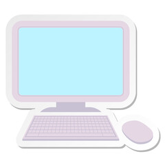 computer with wireless mouse and keyboard sticker