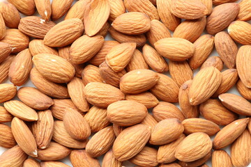 Almond nuts top view.Healthy snack