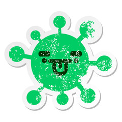 simple funny virus distressed sticker