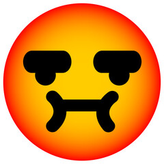 annoyed face circle