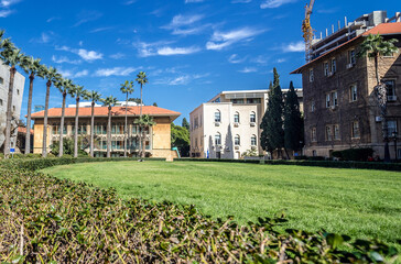 Fototapeta premium Issam Fares Institute and Nicely Hall, American University in Beirut, capital of Lebanon